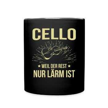 Cello Cellospieler Cellist - Tasse einfarbig - Schwarz - Vorne