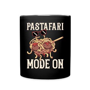 Tupfende fliegende Spaghettimonster Pastafarian - Tasse einfarbig - Schwarz - Vorne