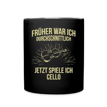 Cello Cellospieler Cellist - Tasse einfarbig - Schwarz - Vorne