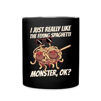 Dabbing Flying Spaghetti Monsters Pastafarian - Mug uni - noir - Devant