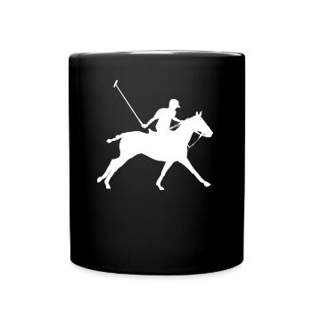 Polo Sport Reiter Reitsport Geschenk Herren - Tasse einfarbig - Schwarz - Vorne