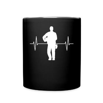Postman ECG Line Courier Postman Gift - Full Colour Mug - black - Front