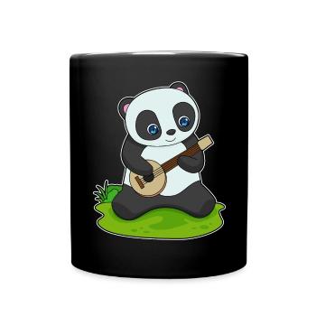 Panda Musicien Guitare Musique - Mug uni - noir - Devant