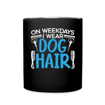 En semaine, je porte un toiletteur de chien Dog Lover Lover - Mug uni - noir - Devant