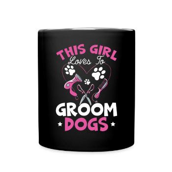 Cette fille aime toiletter les chiens furologue - Mug uni - noir - Devant