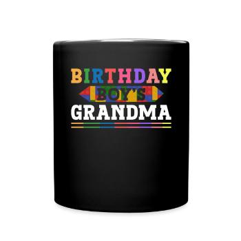 Birthday Kids Grandma Building Blocks - Full Colour Mug - black - Front