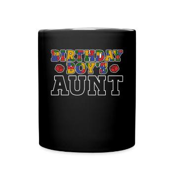 Blocs de construction de la tante du garçon d’anniversaire - Mug uni - noir - Devant