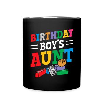 Blocs de construction de la tante du garçon d’anniversaire - Mug uni - noir - Devant
