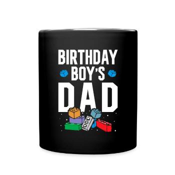 Le père d’un garçon d’anniversaire construit des blocs de construction - Mug uni - noir - Devant