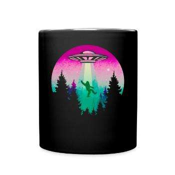 Cryptidcore Aesthetic Sasquatch Bigfoot UFO - Tasse einfarbig - Schwarz - Vorne