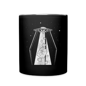 Cryptidcore Aesthetic Strawberry Milk UFO - Tasse einfarbig - Schwarz - Vorne