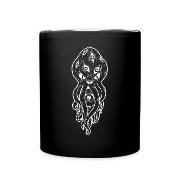 Cryptidcore Aesthetic Kraken Weirdcore Eyeballs - Full Colour Mug - black - Front