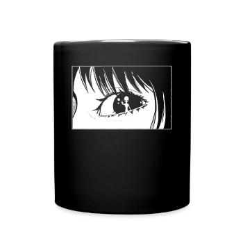 Cryptidcore Aesthetic Anime Eyes Alien - Tasse einfarbig - Schwarz - Vorne