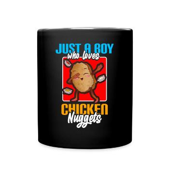 Just A Boy Who Loves Chicken Nuggets - Full Colour Mug - black - Front