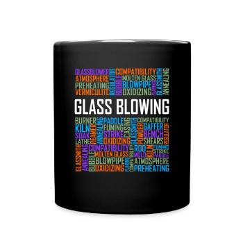 Glass Blowing - Words - Full Colour Mug - black - Front