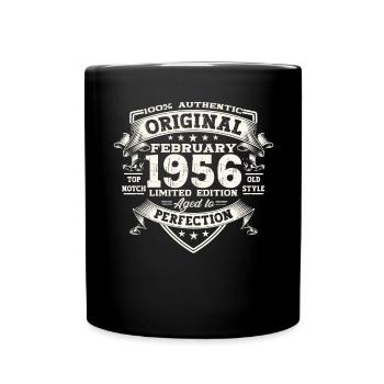 67e anniversaire Mann Original Février Né en 1956 - Mug uni - noir - Devant