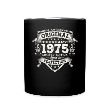 Original February Year 1975 48th birthday Man - Full Colour Mug - black - Front