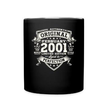 Original February Year 2001 22nd birthday Man - Full Colour Mug - black - Front