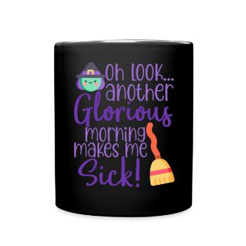 Halloween horror scary saying - Full Colour Mug - black - Front