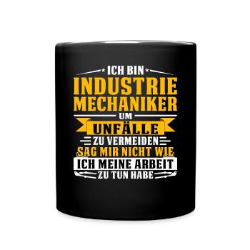 Industrial mechanic funny saying hourly wage - Full Colour Mug - black - Front