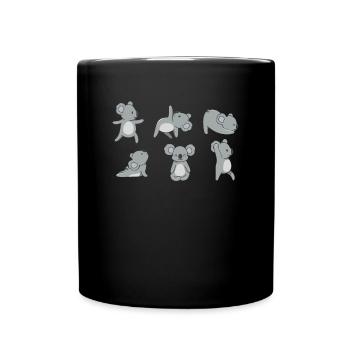 Yoga Koala - Tasse einfarbig - Schwarz - Vorne