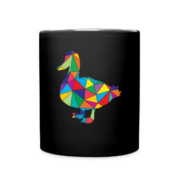 Duck Polygon Low Poly - Full Colour Mug - black - Front