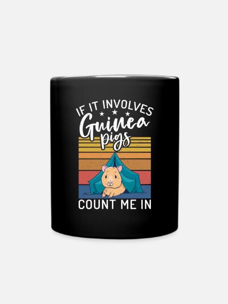 Cute Guinea Pig Gift - Full Colour Mug - black