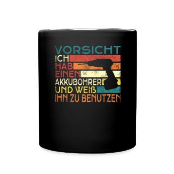 Heimwerker Geschenkidee Handwerker - Tasse einfarbig - Schwarz - Vorne