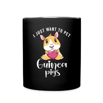 Cadeau mignon cochon d’Inde - Mug uni - noir - Devant