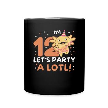 12ème anniversaire Axolotl douze ans doux Axolotls - Mug uni - noir - Devant