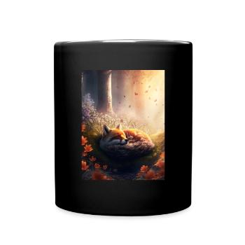 Fix et Foxi Fox disant chemise de couchage Câlin - Mug uni - noir - Devant