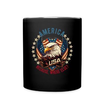 American Patriotic USA Design - Full Colour Mug - black - Front