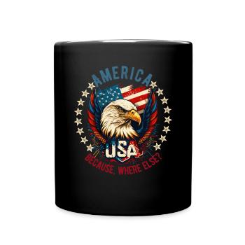 American Patriotic USA Design - Full Colour Mug - black - Front