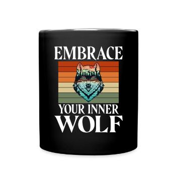 Wolf Geschenke Wolf Lover - Tasse einfarbig - Schwarz - Vorne