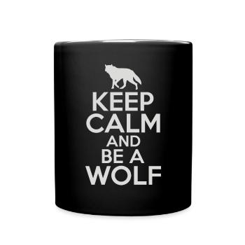 Wolf Geschenke Wolf Lover - Tasse einfarbig - Schwarz - Vorne