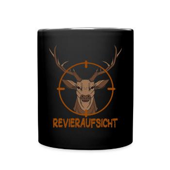 Revieraufsicht Jäger Jagd Förster Rotwildjagd - Tasse einfarbig - Schwarz - Vorne