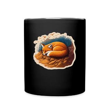 Fix et Foxi Fox disant chemise de couchage Câlin - Mug uni - noir - Devant