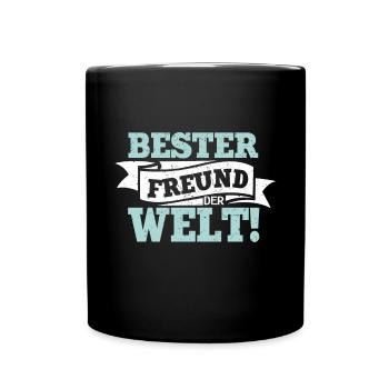 Bester Kumpel der Welt Freundschaft Freund - Tasse einfarbig - Schwarz - Vorne