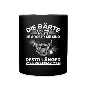 Bärte Sind Wie Große Brüste - Tasse einfarbig - Schwarz - Vorne