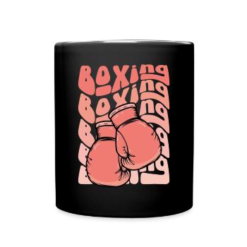 Rosa Boxhandschuhe - Tasse einfarbig - Schwarz - Vorne