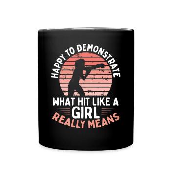 Gerne Boxen Demonstrieren - Tasse einfarbig - Schwarz - Vorne