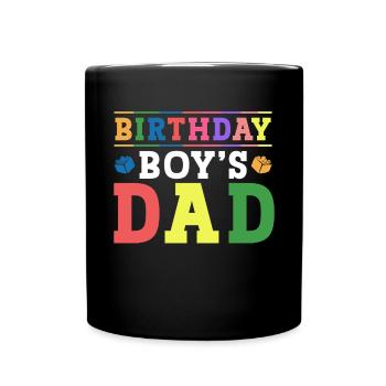 Le père d’un garçon d’anniversaire construit des blocs de construction - Mug uni - noir - Devant