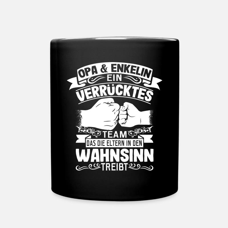Opa und Enkelin Partnerlook Spruch Geschenk - Tasse einfarbig - Schwarz