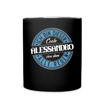 Alessandro Geschenkidee Geschenk Geburtstag - Tasse einfarbig - Schwarz - Vorne