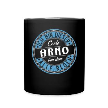 Arno Geschenkidee Geschenk Geburtstag - Tasse einfarbig - Schwarz - Vorne