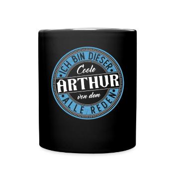 Arthur Geschenkidee Geschenk Geburtstag - Tasse einfarbig - Schwarz - Vorne