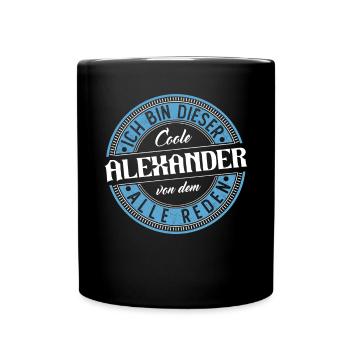 Alexander Geschenkidee Geschenk Geburtstag - Tasse einfarbig - Schwarz - Vorne