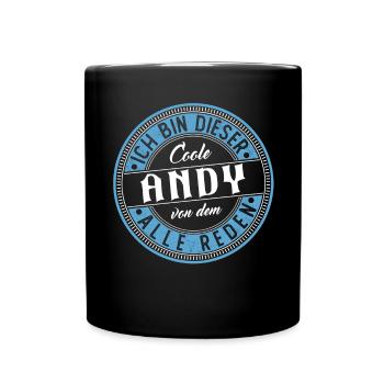 Andy Geschenkidee Geschenk Geburtstag - Tasse einfarbig - Schwarz - Vorne