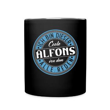 Alfons Geschenkidee Geschenk Geburtstag - Tasse einfarbig - Schwarz - Vorne
