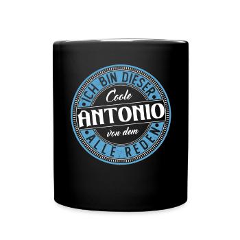 Antonio Geschenkidee Geschenk Geburtstag - Tasse einfarbig - Schwarz - Vorne